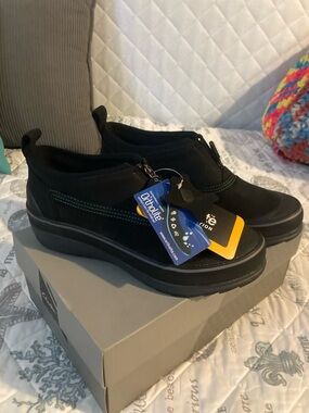 Clarks Black Slip-On Ankle Booties
